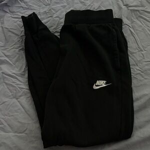 Nike Kids Black Sweatpants with White Logo